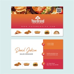 西式快餐店名片模板